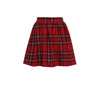Miss Skinny New Womens RED Black Ladies Tartan Skater Mini Skirt Elasticated Waist Size 8-20 (14, Red)