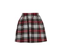 Miss Skinny New Womens RED Black Ladies Tartan Skater Mini Skirt Elasticated Waist Size 8-20 (18, White/Red)