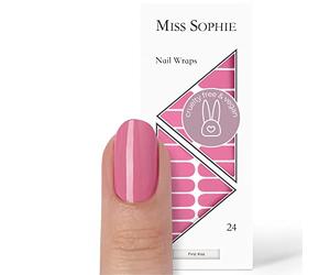 Miss Sophie nail wraps, 24 ultra-thin, self-adhesive, long-lasting nail wraps, First Kiss, plain, pink