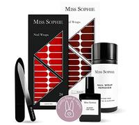 Miss Sophie's Starterset I Self-adhesive nail foils I Nail stickers in Burgundy & Lipstick Red I No chipping I Long hold I Quick & easy application I Premium nail polish foil