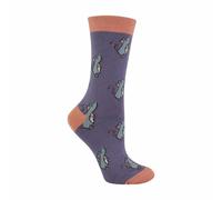 Miss Sparrow 1 Pack Ladies Novelty Lilac Mice Bamboo Socks - Mice (Lilac) - 4-7 UK