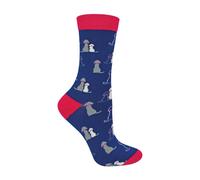 Miss Sparrow 1 Pack Ladies Novelty Navy Retriever Bamboo Socks - 4-7 UK - Retriever (Navy)