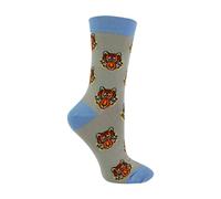 Miss Sparrow 1 Pack Ladies Novelty Silver Tigers Bamboo Socks - Tigers (Silver) - 4-7 UK