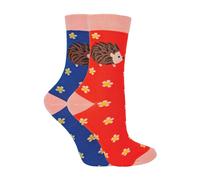Miss Sparrow 2 Pack Girls Animal Pattern Soft Breathable Bamboo Socks - 2-3 Years - Hedgehogs