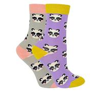Miss Sparrow 2 Pack Girls Animal Socks Casual Funky Pattern Crew Bamboo Socks | Funny Novelty Socks for Kids (2-3 Years, Panda)
