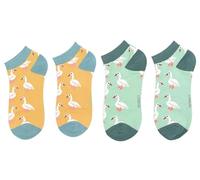 MISS SPARROW 2 Pairs Little Duck Trainer Socks Breathable Ladies Super Soft Bamboo Blend Size 4 to 7