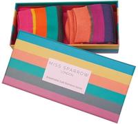 MISS SPARROW 2 Pairs Stripes Socks Womens In A Gift Box Size 3 to 7