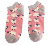 MISS SPARROW Bamboo Trainer Socks Soft Breathable Bamboo Blend Low Cut 3 to 7 (UK, Numeric, 3, 4, Regular, Regular, Dusky Pink Sheep)
