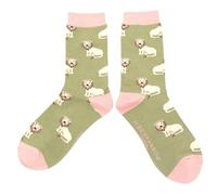 MISS SPARROW Cute Lion Socks Super Soft Breathable Bamboo Blend Eco Friendly Women 1 Pair Olive