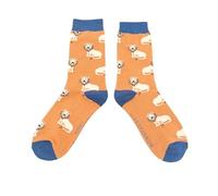 MISS SPARROW Cute Lion Socks Super Soft Breathable Bamboo Blend Eco Friendly Women 1 Pair Size 4 to 7 (Bamboo Blend, Mustard)
