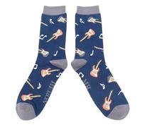Miss Sparrow Electric Guitars on Navy Mens Novelty Ankle Socks Adult One Size
