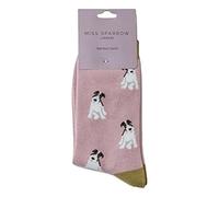 Miss Sparrow Fox Terriers Dusky Pink Womens Novelty Ankle Socks Adult One Size