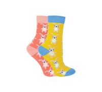 Miss Sparrow Girl's 2 Pack Animal Pattern Soft Breathable Bamboo Socks in Copper | Size: 4-6 Years Miss Sparrow Copper 4-6 Years