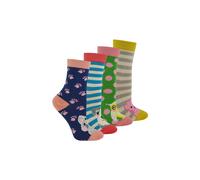 Miss Sparrow Girl's 4 Pack Novelty Bamboo Socks in a Gift Box | Size: 4-6 Years Miss Sparrow Multicolor 4-6 Years