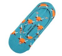 MISS SPARROW Highland Cow Invisible Footsie Socks No Show Cotton Blend Size 3 to 7 Teal