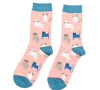 MISS SPARROW Kitten Socks Super Soft Breathable Bamboo Blend 1 Pair Size UK 4 to 7 (Dusky Pink)