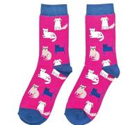 MISS SPARROW Kitten Socks Super Soft Breathable Bamboo Blend 1 Pair Size UK 4 to 7 (Hot Pink)