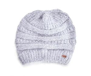 Miss Sparrow Knitted Beanie Hat, Grey, One Size