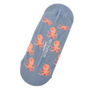 Miss Sparrow Ladies' No Show Invisible Socks, Novelty Pattern, Cotton Blend, UK Size 3-7, (UK, Numeric, 3, 7, Regular, Regular, Octopus)