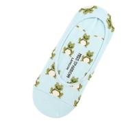 Miss Sparrow Ladies' No Show Invisible Socks, Novelty Pattern, Cotton Blend, UK Size 3-7, (UK, Numeric, 3, 7, Regular, Regular, Frog Blue)
