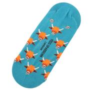 Miss Sparrow Ladies' No Show Invisible Socks, Novelty Pattern, Cotton Blend, UK Size 3-7, (UK, Numeric, 3, 7, Regular, Regular, Cow Teal)