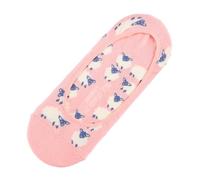 Miss Sparrow Ladies' No Show Invisible Socks, Novelty Pattern, Cotton Blend, UK Size 3-7, (UK, Numeric, 3, 7, Regular, Regular, Sheep Pink)