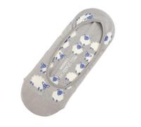 Miss Sparrow Ladies' No Show Invisible Socks, Novelty Pattern, Cotton Blend, UK Size 3-7, (UK, Numeric, 3, 7, Regular, Regular, Sheep Grey)