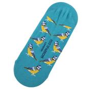 Miss Sparrow Ladies' No Show Invisible Socks, Novelty Pattern, Cotton Blend, UK Size 3-7, (UK, Numeric, 3, 7, Regular, Regular, Bluetit)