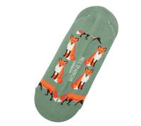 Miss Sparrow Ladies' No Show Invisible Socks, Novelty Pattern, Cotton Blend, UK Size 3-7, (UK, Numeric, 3, 7, Regular, Regular, Fox Green)
