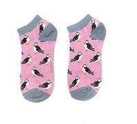 Miss Sparrow Ladies Puffin Print Super Soft Trainer Socks Mauve 4 - 7 Cute No Show, One Size (123)