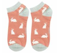 Miss Sparrow Ladies Super Soft Bunny Rabbit No Show Trainer Socks One Size, pink blue, (204)