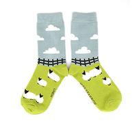 MISS SPARROW Meadow Sheep Socks Super Soft Bamboo Mix Size 4 to 7 One Pair (Green)