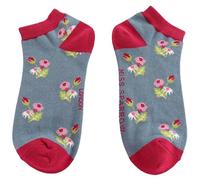 MISS SPARROW Mini Flower Trainer Socks Denim Breathable Bamboo Blend 1 Pair