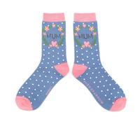 MISS SPARROW Mum Socks Super Soft Bamboo Blend 1 Pair Size 3 to 7 (Blue)