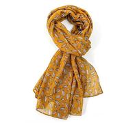 MISS SPARROW Mustard Grain Print Scarf Soft Lightweight 180 x 90 Cm