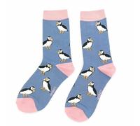 MISS SPARROW Puffin Socks Super Soft Breathable Bamboo Blend Denim Blue 1 Pair Size 4 to 7