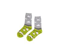 Miss Sparrow Sheep Meadow Green Womens Novelty Ankle Socks Adult One Size