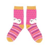 MISS SPARROW Sheep Meadow Socks Super Soft Breathable Bamboo Mix Pink Size 4 to 7 One Pair