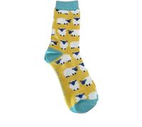 MISS SPARROW Sheep Socks Soft Eco Friendly Bamboo Blend (UK, Alpha, One Size, 7, Regular, Regular, Yellow)