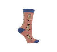 Miss Sparrow Women's 1 Pack Novelty Animal Patterned Bamboo Socks in Light Pink | Size: 4-7 Miss Sparrow Light Pink 4-7