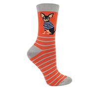 Miss Sparrow Women's 1 Pack Novelty Animal Patterned Bamboo Socks in Orange | Size: 4-7 Miss Sparrow Orange 4-7