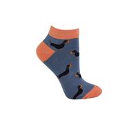 Miss Sparrow Women's 1 Pack Novelty Animal Themed Bamboo Trainer Socks in Duck Egg Blue | Size: 4-7 Miss Sparrow Duck Egg Blue 4-7