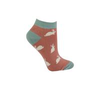 Miss Sparrow Women's 1 Pack Novelty Animal Themed Bamboo Trainer Socks in Pale Pink | Size: 4-7 Miss Sparrow Pale Pink 4-7