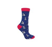 Miss Sparrow Women's 1 Pack Novelty Dog Pattern Bamboo Socks in Navy | Size: 4-7 Miss Sparrow Navy 4-7