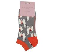 MISS SPARROW Womens Llama Trainer Socks Super Soft Bamboo Blend Grey Size 4 to 7 1 Pair