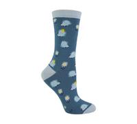 Miss Sparrow Womens Novelty Animal Soft Bamboo Breathable Socks (4-8, Hedgehog (Blue))