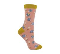 Miss Sparrow Womens Novelty Animal Soft Bamboo Breathable Socks (4-8, Hedgehog (Dusky Pink))