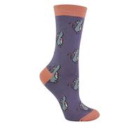 Miss Sparrow Womens Novelty Animal Soft Bamboo Breathable Socks (4-8, Mice (Lilac))