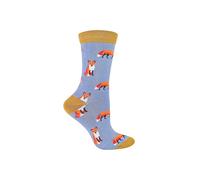 Miss Sparrow Women's Novelty Animal Themed Soft Breathable Bamboo Socks in Blue | Size: 4-7 Miss Sparrow Blue 4-7