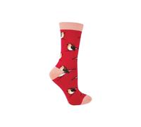 Miss Sparrow Women's Novelty Animal Themed Soft Breathable Bamboo Socks in Red | Size: 4-7 Miss Sparrow Red 4-7